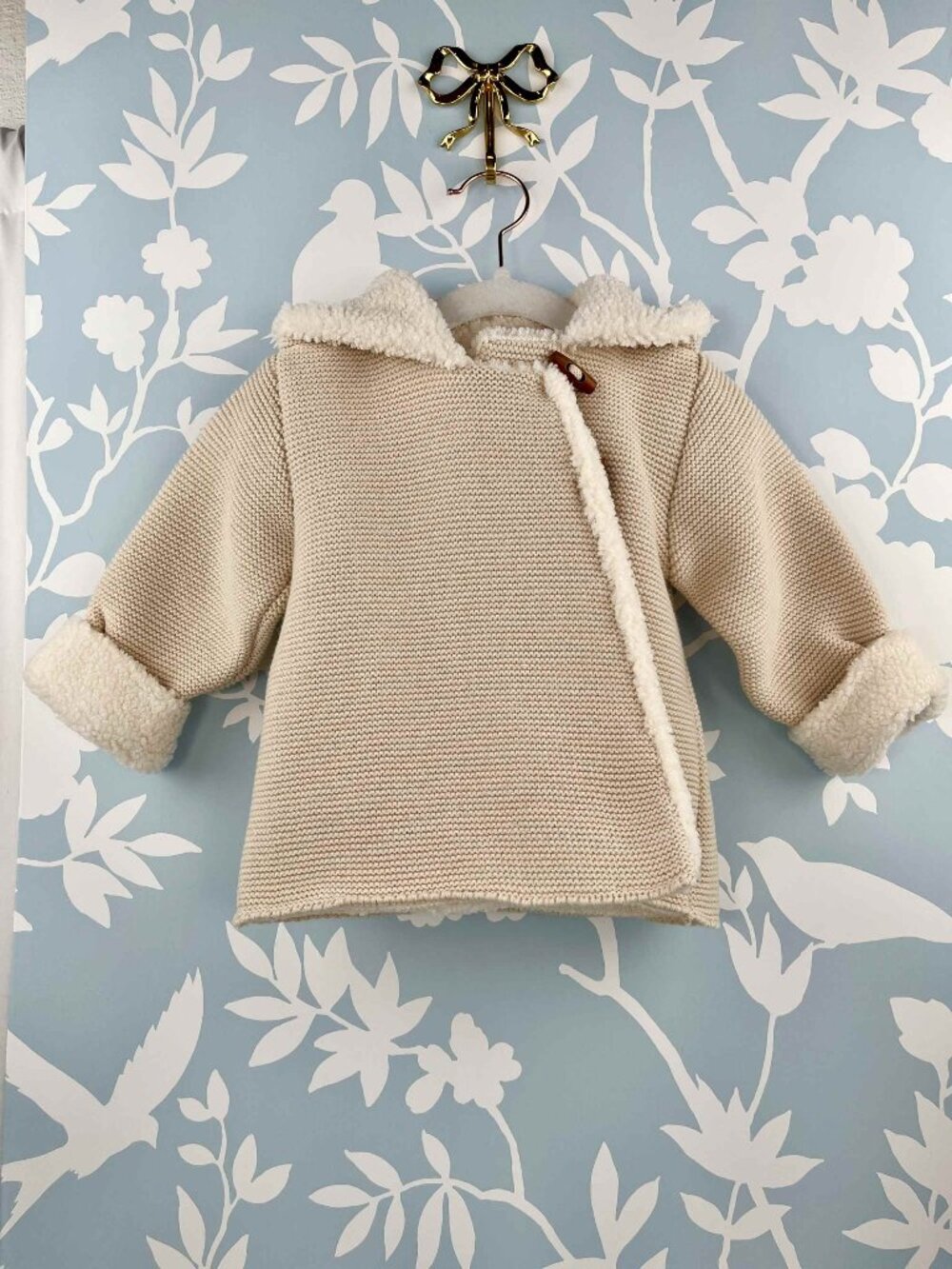 Boutique Clearance 50% Off: Knit & Faux Fur Coat - Sand